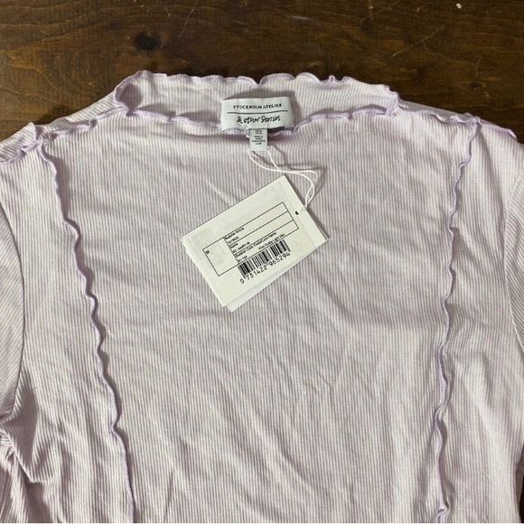 & Other Stories NWT Fitted Frill Edge Long Sleeve Top Pale Lilac S, M, L - Picture 5 of 6